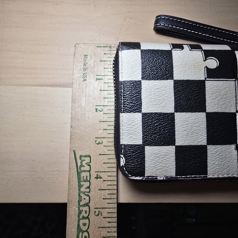 Coach Long Zip Around Wallet Black & White Checkerboard Print model CR622 Rare - Picture 16 of 16